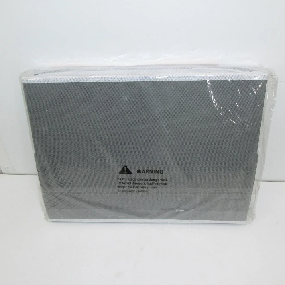 Woffit Set of 3 Linen Gray Closet Organizers 17 x 15 x 12.5